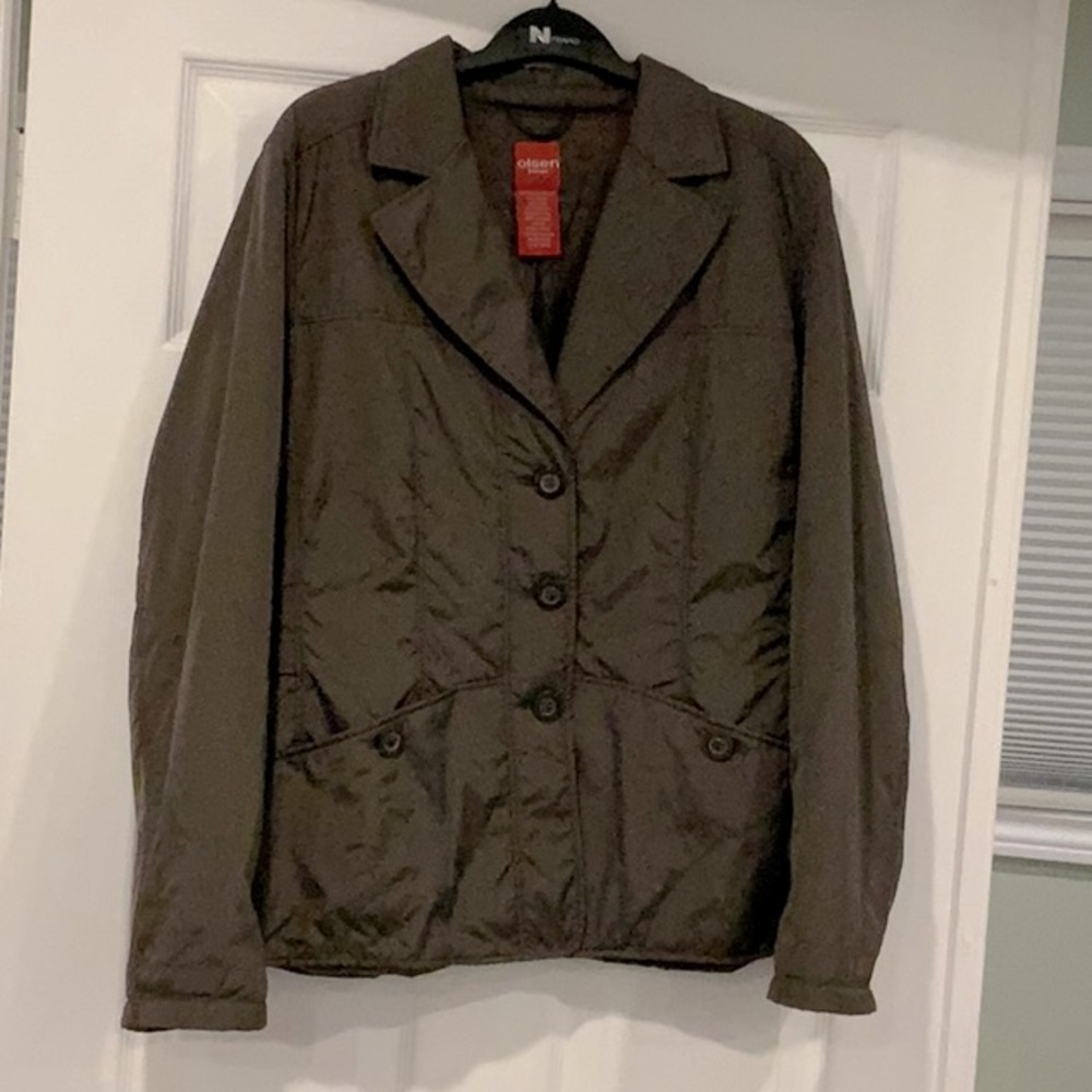 OLSEN Chocolate Brown Lightweight Spring Jacket - Size 10US